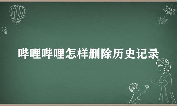 哔哩哔哩怎样删除历史记录