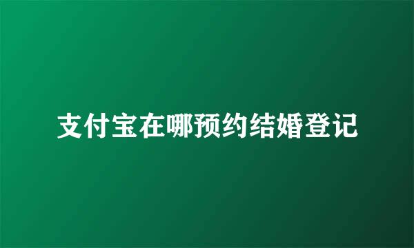 支付宝在哪预约结婚登记