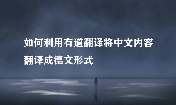 如何利用有道翻译将中文内容翻译成德文形式