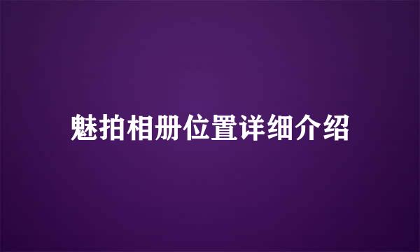 魅拍相册位置详细介绍