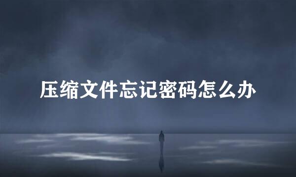 压缩文件忘记密码怎么办