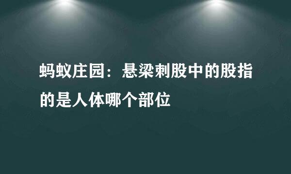 蚂蚁庄园：悬梁刺股中的股指的是人体哪个部位