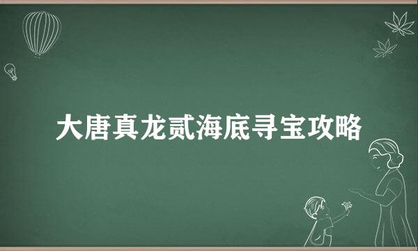 大唐真龙贰海底寻宝攻略