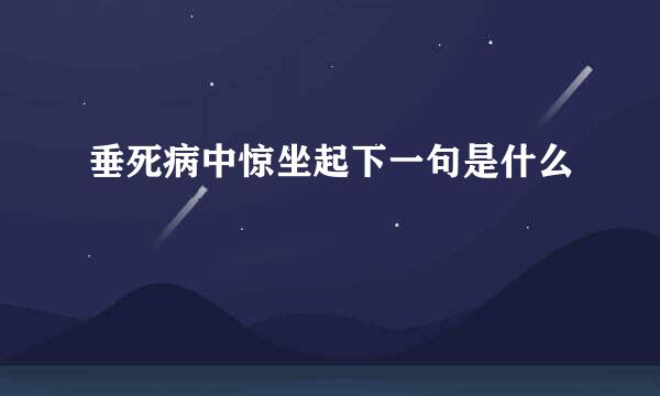 垂死病中惊坐起下一句是什么