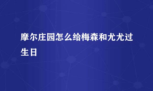 摩尔庄园怎么给梅森和尤尤过生日