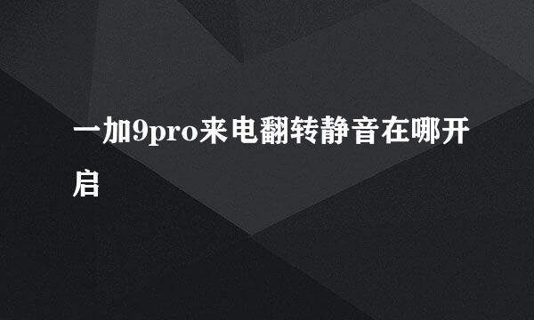 一加9pro来电翻转静音在哪开启