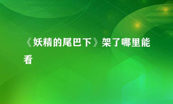 《妖精的尾巴下》架了哪里能看