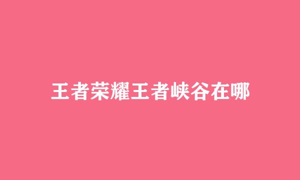 王者荣耀王者峡谷在哪