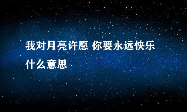 我对月亮许愿 你要永远快乐什么意思