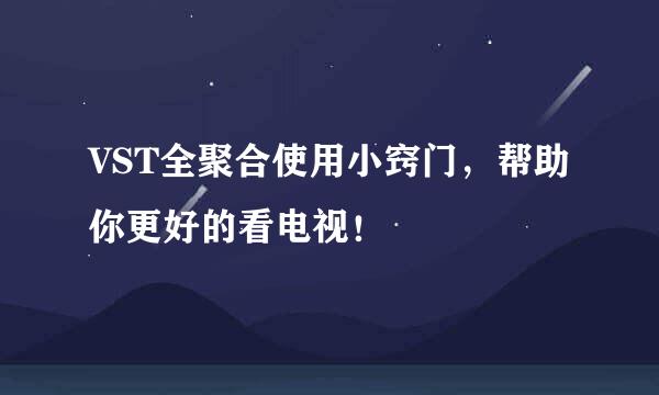 VST全聚合使用小窍门，帮助你更好的看电视！