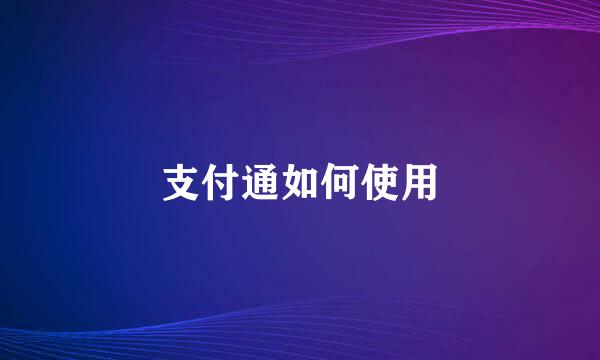 支付通如何使用