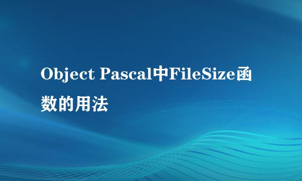 Object Pascal中FileSize函数的用法