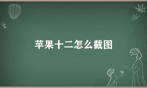 苹果十二怎么截图