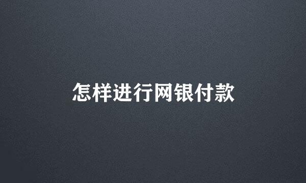 怎样进行网银付款