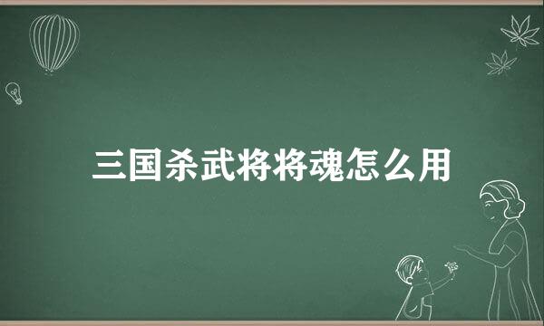 三国杀武将将魂怎么用