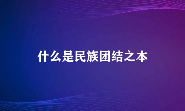 什么是民族团结之本
