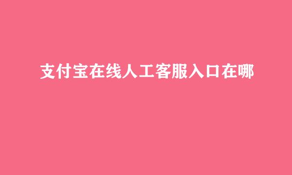 支付宝在线人工客服入口在哪
