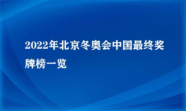 2022年北京冬奥会中国最终奖牌榜一览