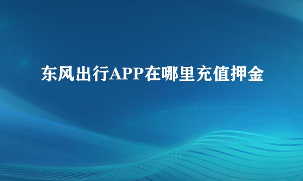 东风出行APP在哪里充值押金