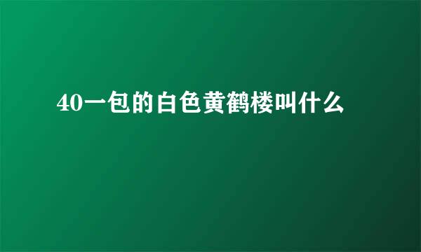 40一包的白色黄鹤楼叫什么