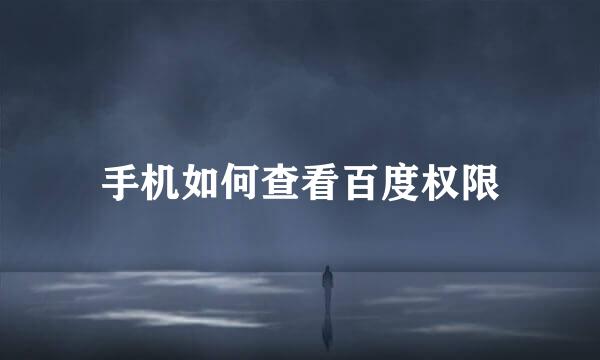 手机如何查看百度权限