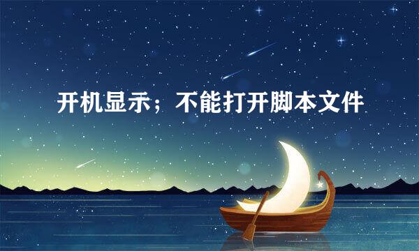 开机显示；不能打开脚本文件