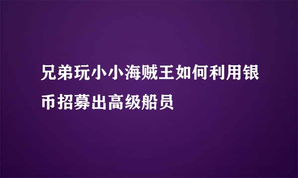兄弟玩小小海贼王如何利用银币招募出高级船员