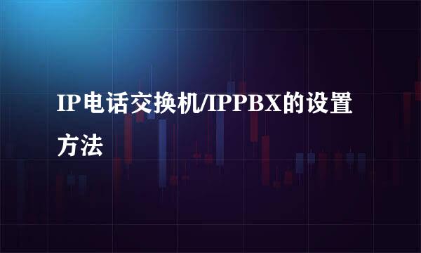 IP电话交换机/IPPBX的设置方法