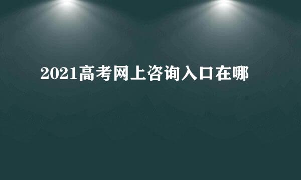 2021高考网上咨询入口在哪