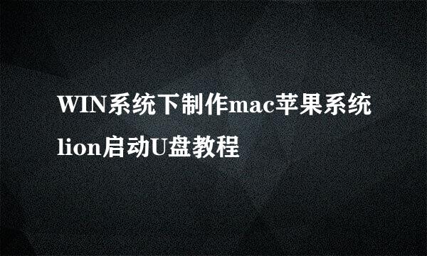 WIN系统下制作mac苹果系统lion启动U盘教程