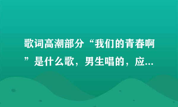 歌词高潮部分“我们的青春啊”是什么歌，男生唱的，应该是军旅题材的