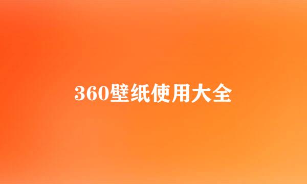 360壁纸使用大全