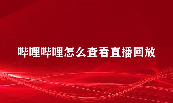 哔哩哔哩怎么查看直播回放