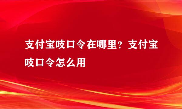 支付宝吱口令在哪里？支付宝吱口令怎么用