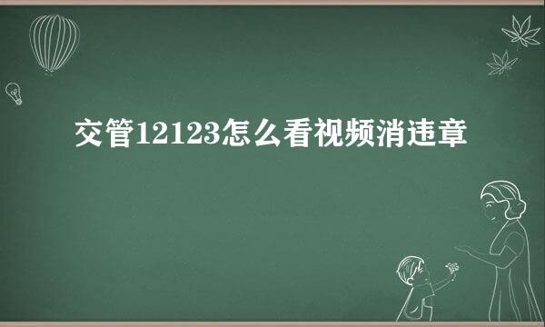 交管12123怎么看视频消违章