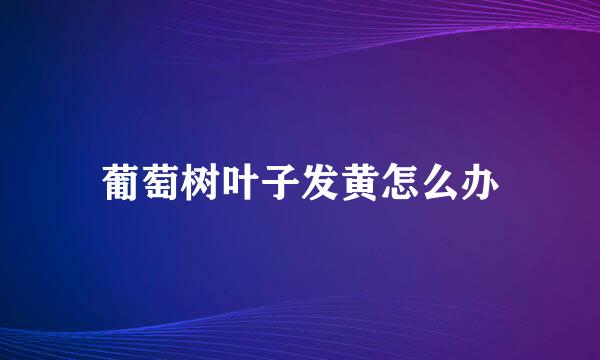 葡萄树叶子发黄怎么办