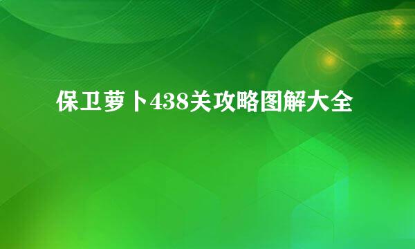 保卫萝卜438关攻略图解大全