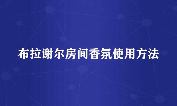 布拉谢尔房间香氛使用方法