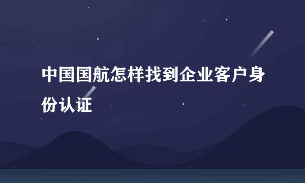 中国国航怎样找到企业客户身份认证