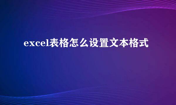 excel表格怎么设置文本格式