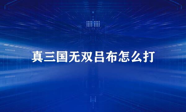 真三国无双吕布怎么打