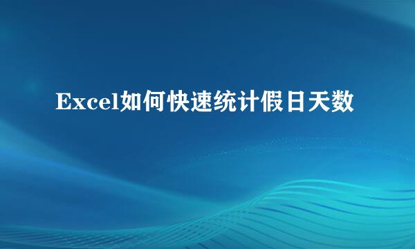 Excel如何快速统计假日天数