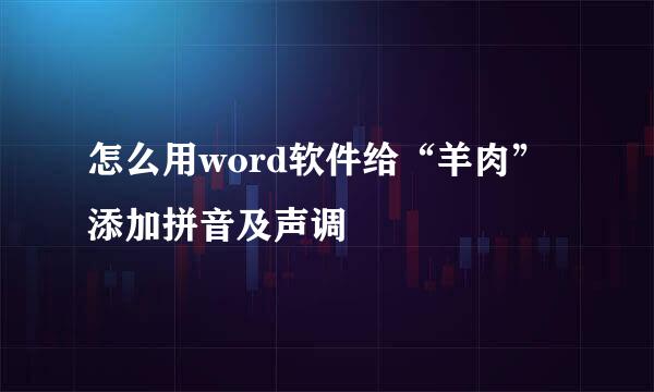 怎么用word软件给“羊肉”添加拼音及声调