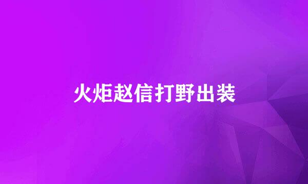 火炬赵信打野出装