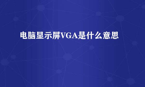 电脑显示屏VGA是什么意思