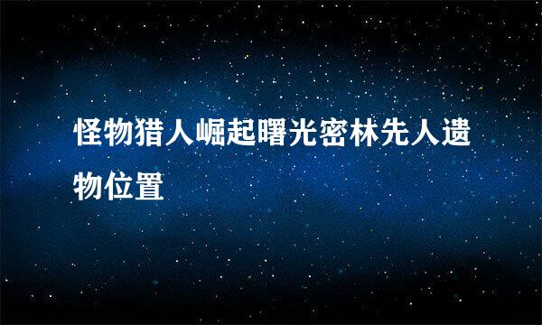 怪物猎人崛起曙光密林先人遗物位置