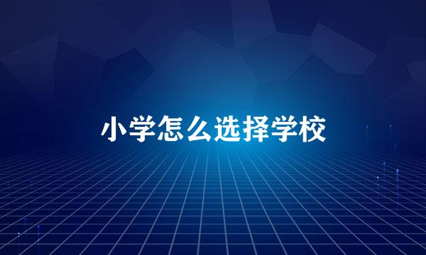 小学怎么选择学校