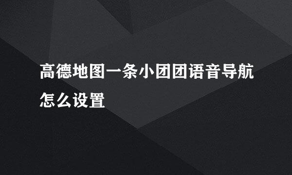 高德地图一条小团团语音导航怎么设置