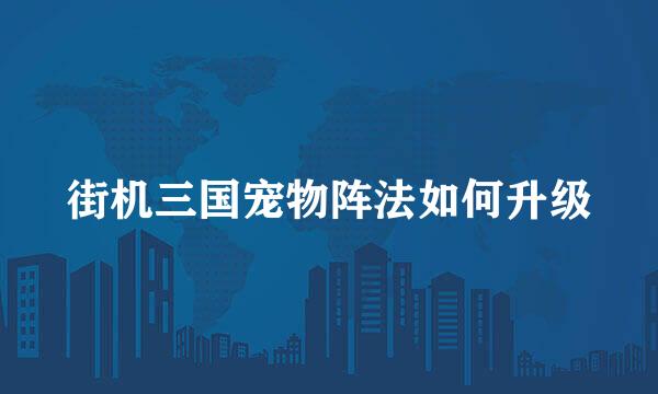 街机三国宠物阵法如何升级