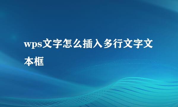 wps文字怎么插入多行文字文本框